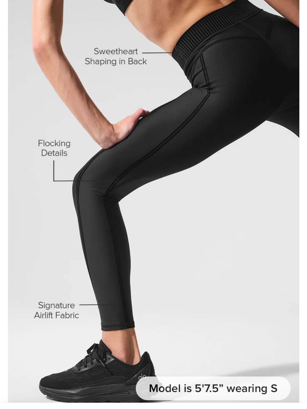ALO Yoga Airlift High-Waist 7/8 Line Up Leggings in Black - Picture 6 of 11
